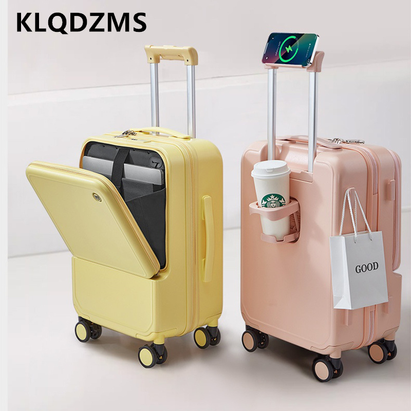 Front Opening Laptop Luggage 24 Inch - KLQDZMS Koffer mit Aluminiumrahmen, 20-Zoll-Laptop-Boarding-Koffer mit