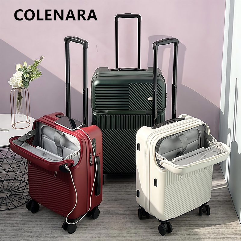 Front Opening Laptop Luggage 24 Inch - COLENARA Ladekoffer mit Frontöffnung Laptop-Bordkoffer Multifunktionaler