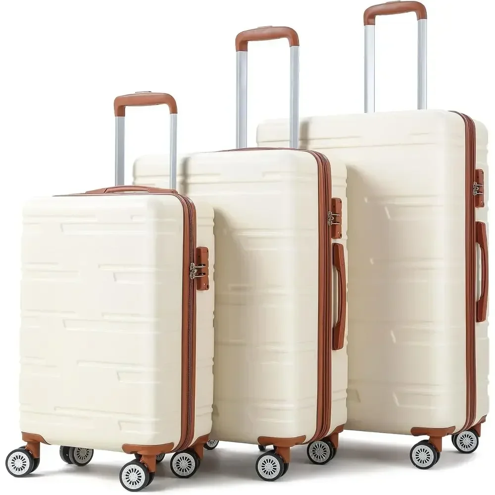 Expandable Hard Shell Luggage Set - Erweiterbares 3-teiliges Hartschalen-Kofferset mit Spinner-Rädern (20/24/28)