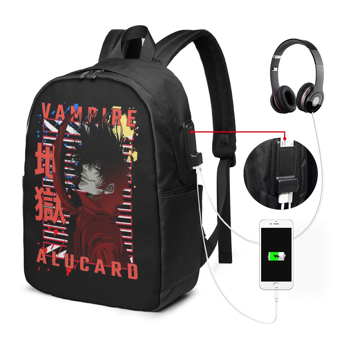 Travel Bags - Alucard Hellsing Manga Rucksack, Reisetasche für