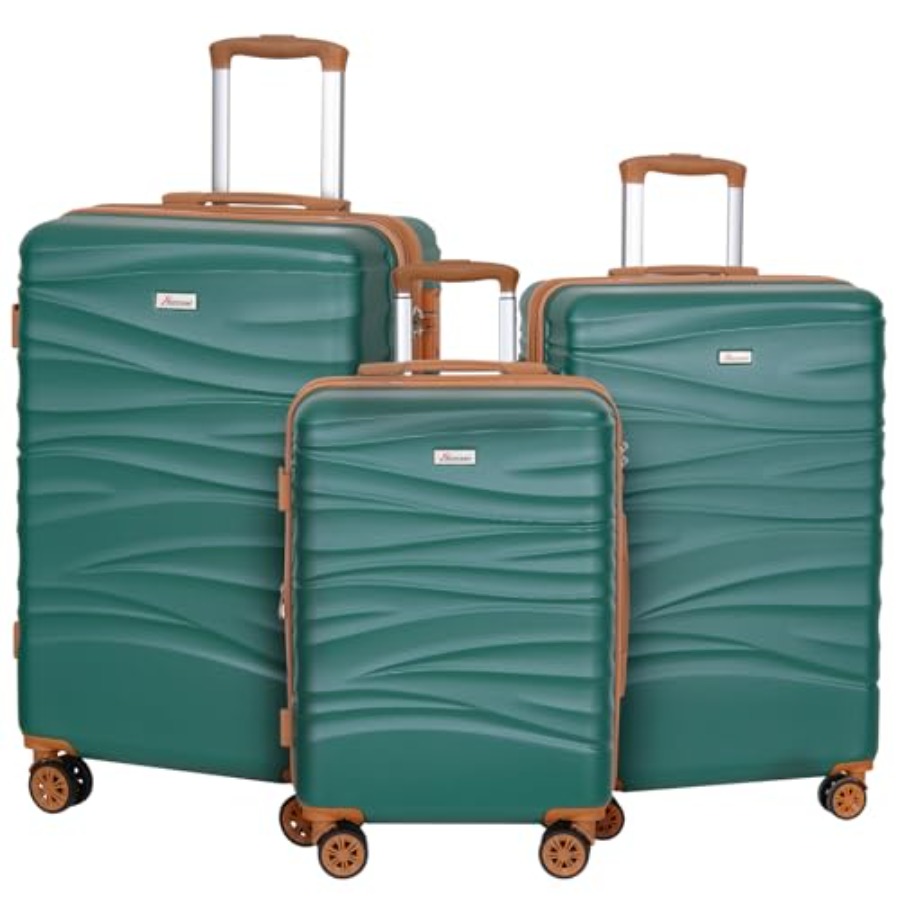 Expandable Hard Shell Luggage Set - Hartschalen-Kofferset mit 3 Teilen und Rollen,
