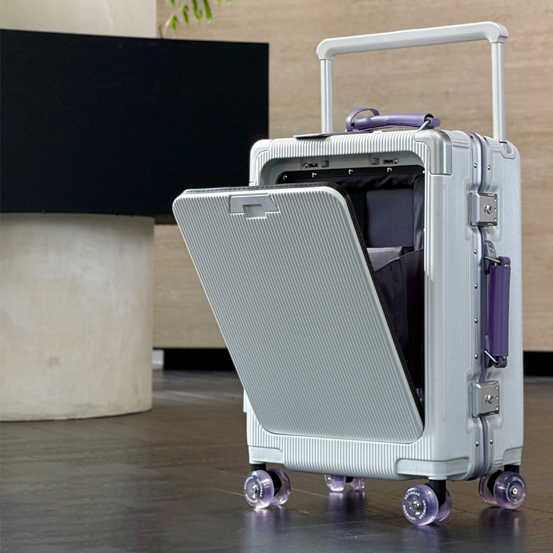 Aluminum Frame Carry On Luggage - 20/24/26 Zoll Reisekoffer mit PC-Aluminiumrahmen, breiter