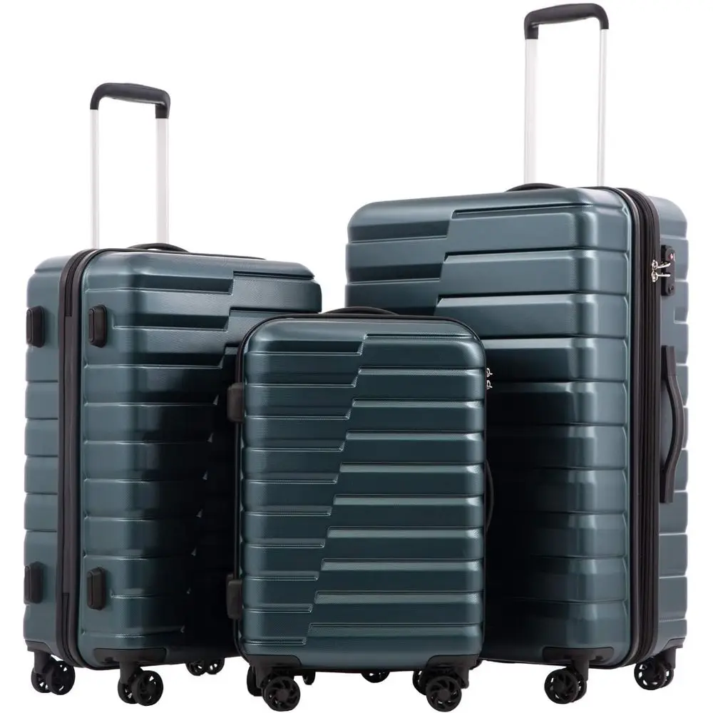 Expandable Hard Shell Luggage Set - 3-teiliges Hartschalen-Spinner-Kofferset, Erweiterbares Großes Gepäck, Leichtes