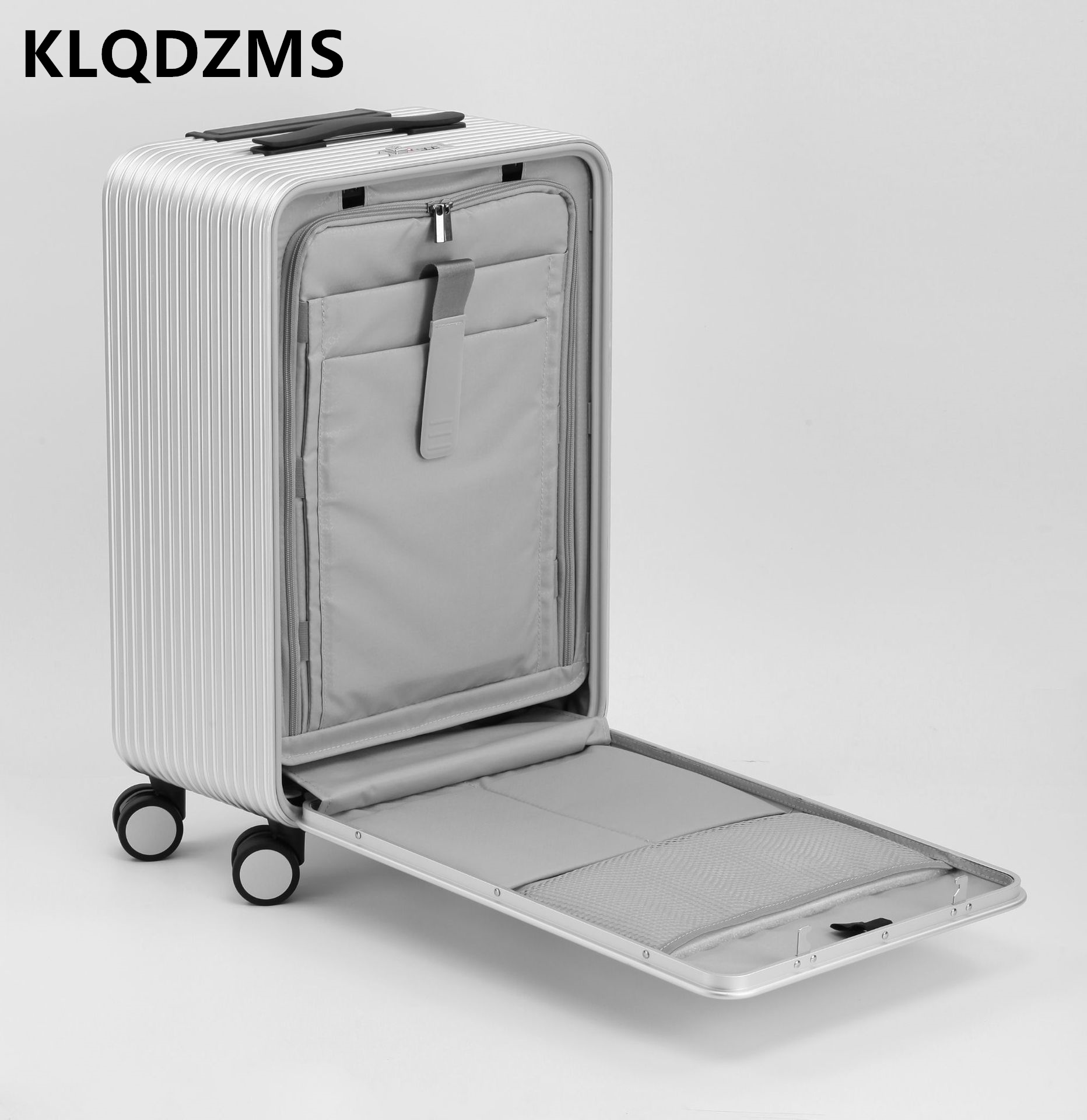 Front Opening Laptop Luggage 24 Inch - KLQDZMS Gepäck, komplett aus Aluminium, Magnesiumlegierung,