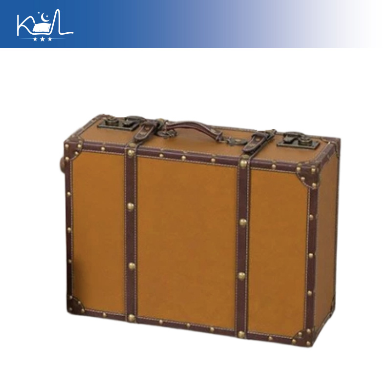 Retro Vintage Trunk Suitcase - Vintage Orange Dekorativer Koffer Aufbewahrungsbox, Antik-Look
