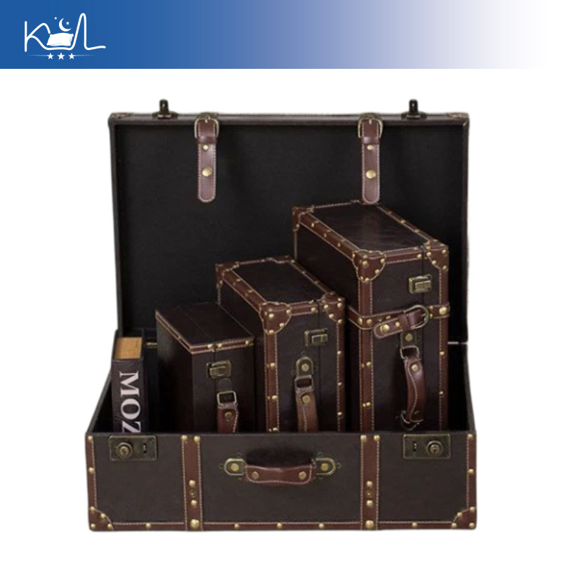 Vintage Brauner Dekorativer Ko – Retro Vintage Trunk Suitcase Bewertung und Preis