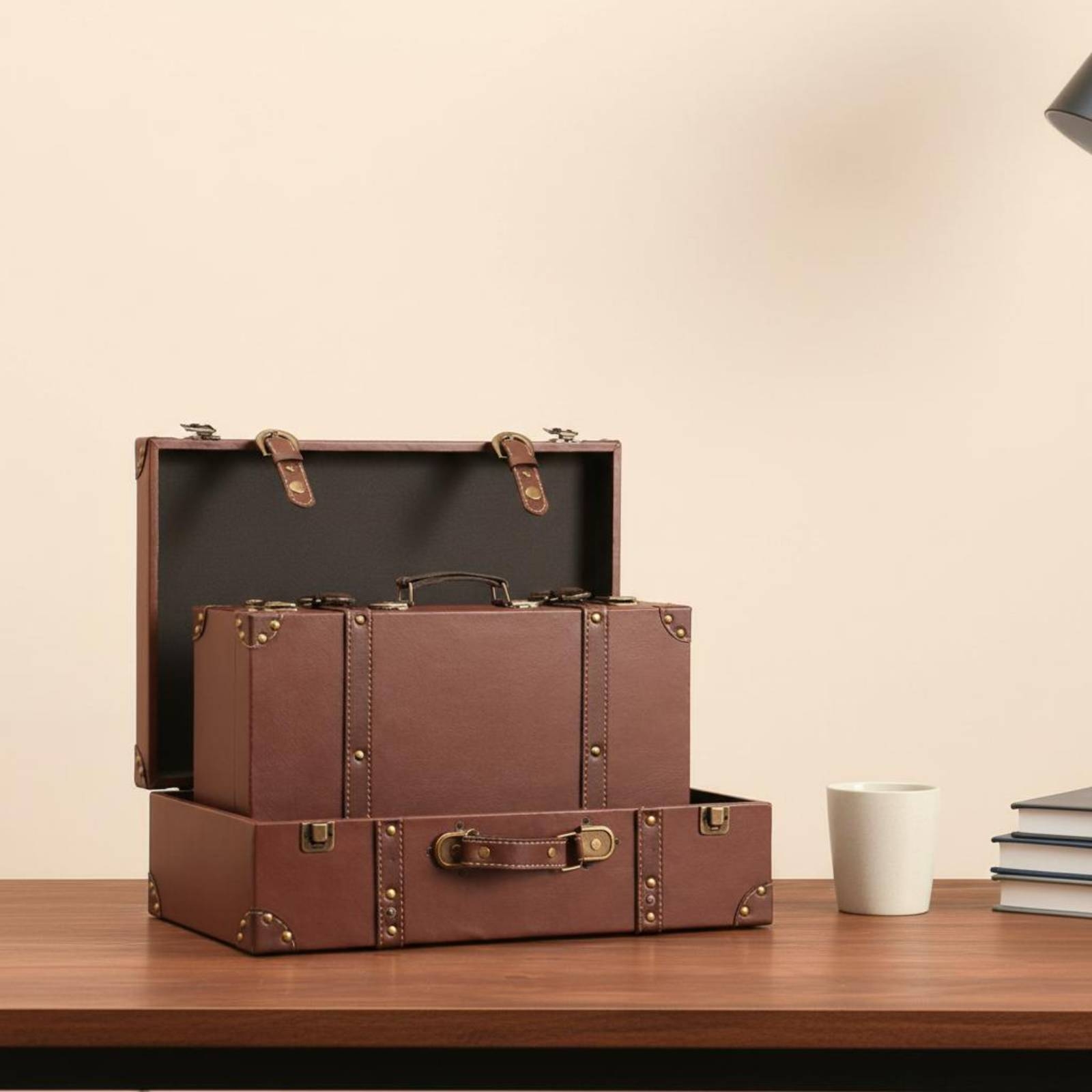 Vintage-Koffer mit Nieten-Verz – Retro Vintage Trunk Suitcase Bewertung und Preis
