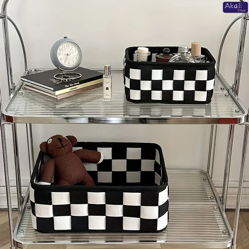 2026 Schwarz-Weiß Karierter Au – Cosmetic Bags Bewertung und Preis